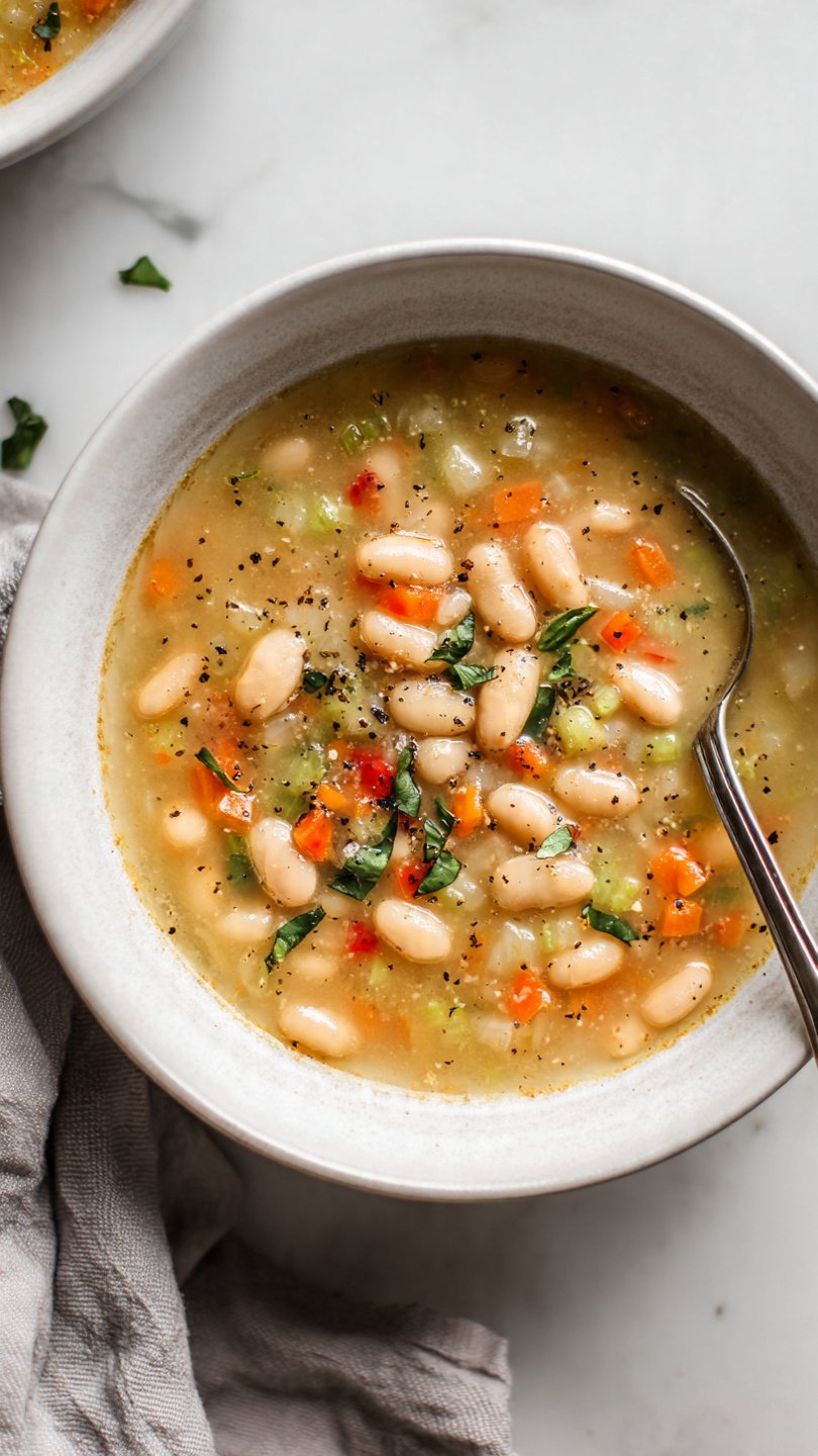 High-Protein White Bean Soup for Longevity (18g Protein)