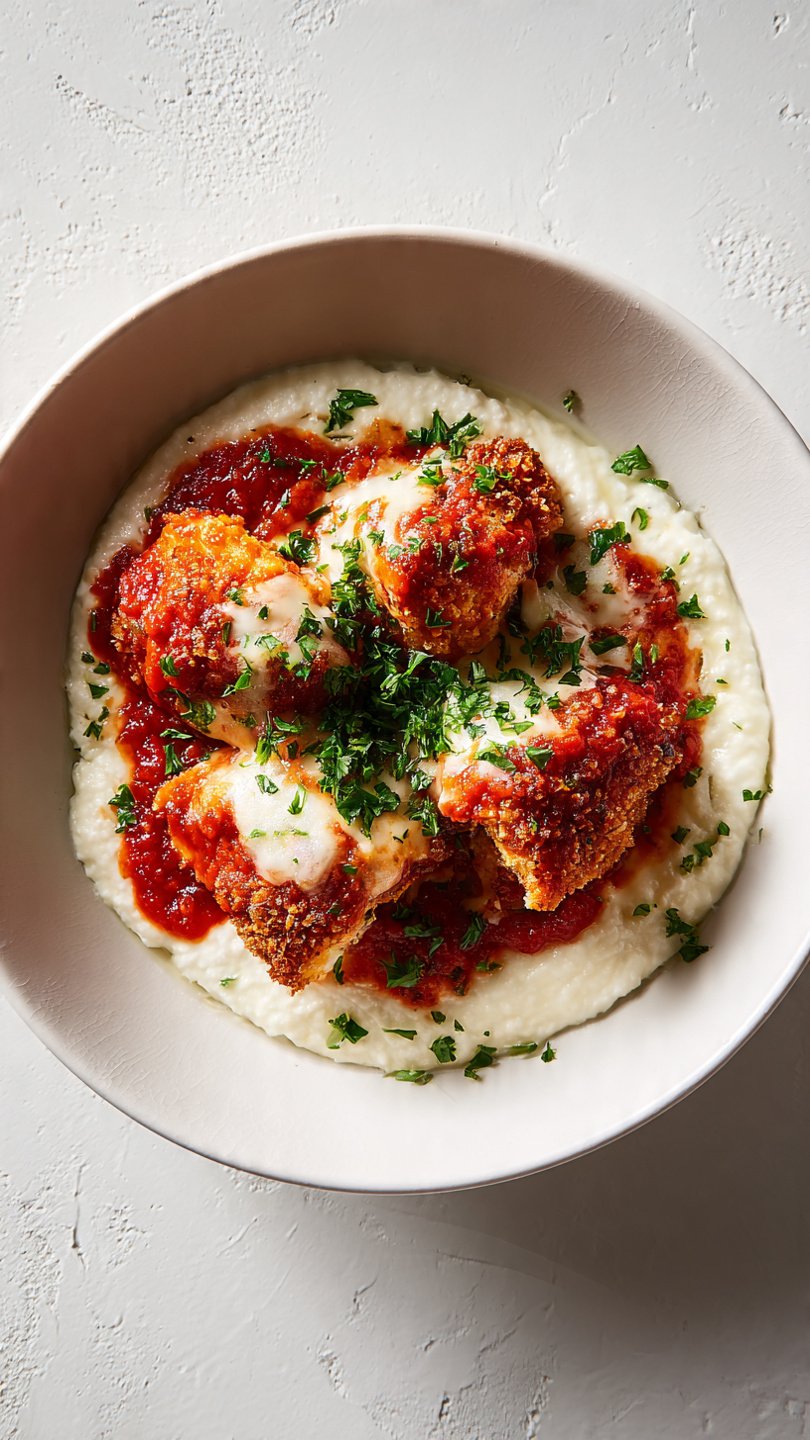 High-Protein Chicken Parm Cottage Cheese Bowl for Longevity (65g Protein)