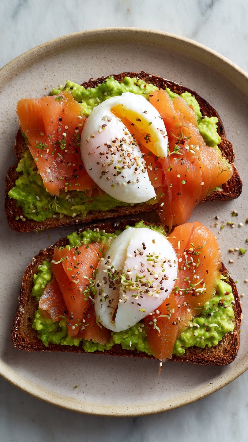 High-Protein Smoked Salmon and Avocado Toast for Longevity (24g Protein)