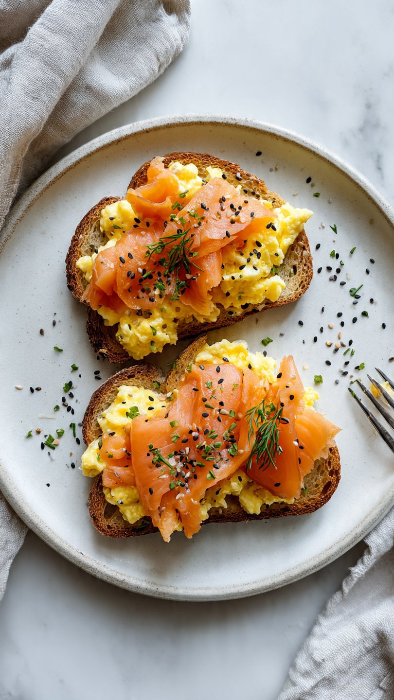 High-Protein Smoked Salmon and Scrambled Eggs for Longevity (28g Protein)