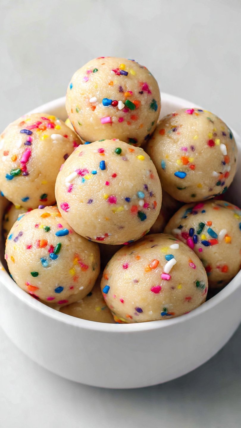 High-Protein No-Bake Cake Batter Protein Balls for Longevity (8g Protein)