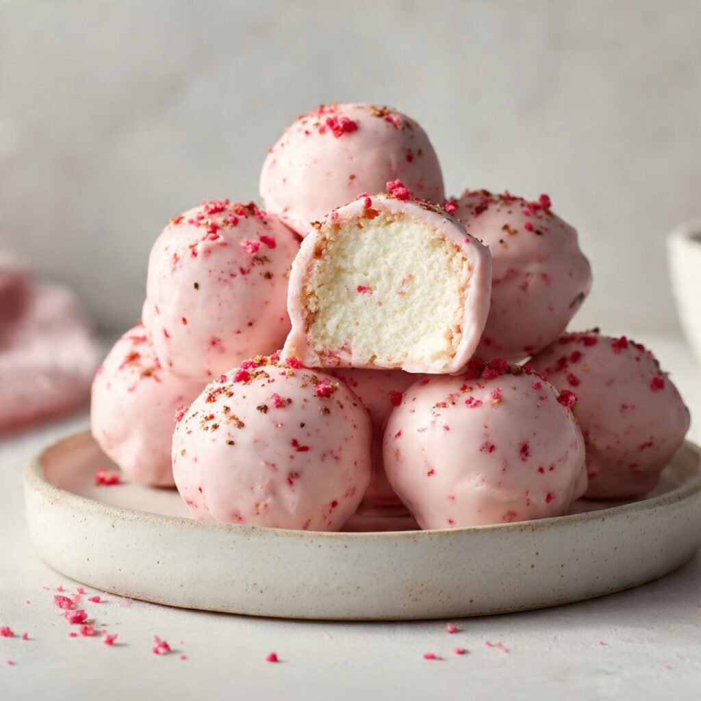 soft-pink-strawberry-cheesecake-protein-balls-coat (1)