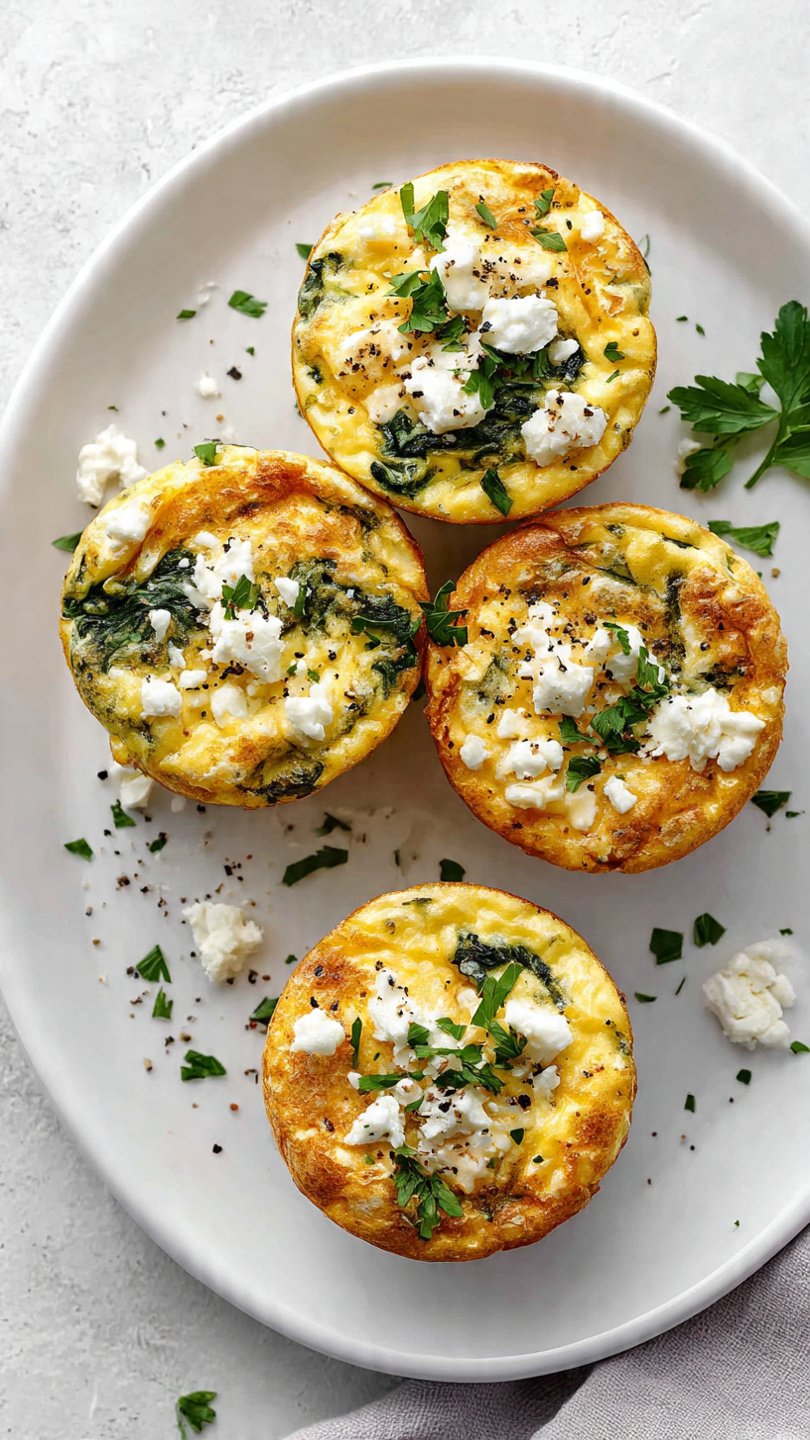 High-Protein Spinach & Feta Egg Muffins for Longevity (11g Protein)