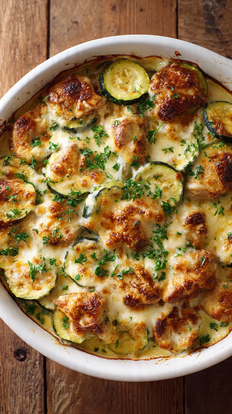 High-Protein Chicken Zucchini Bake for Longevity (36g Protein)