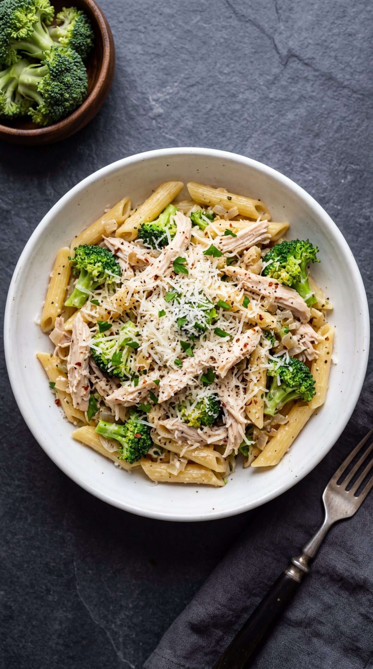 High-Protein Rotisserie Chicken Broccoli Pasta for Longevity (45g Protein)