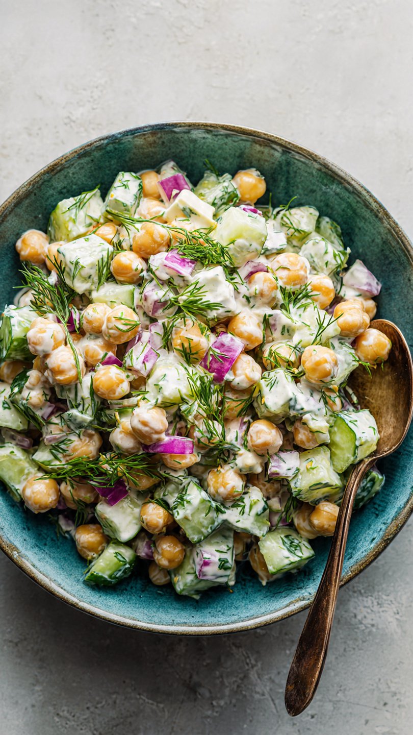 High-Protein Creamy Chickpea Salad for Longevity (18g Protein)