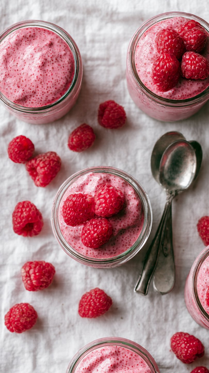 High-Protein Raspberry Chia Pudding for Longevity (20g Protein)