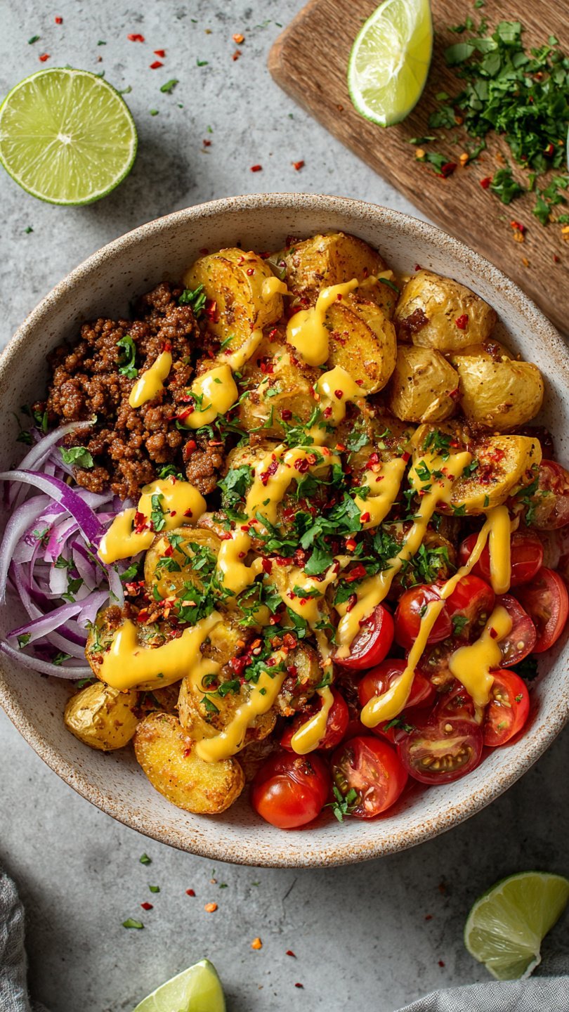 High-Protein Loaded Fiesta Potato Bowls for Longevity (28g Protein)