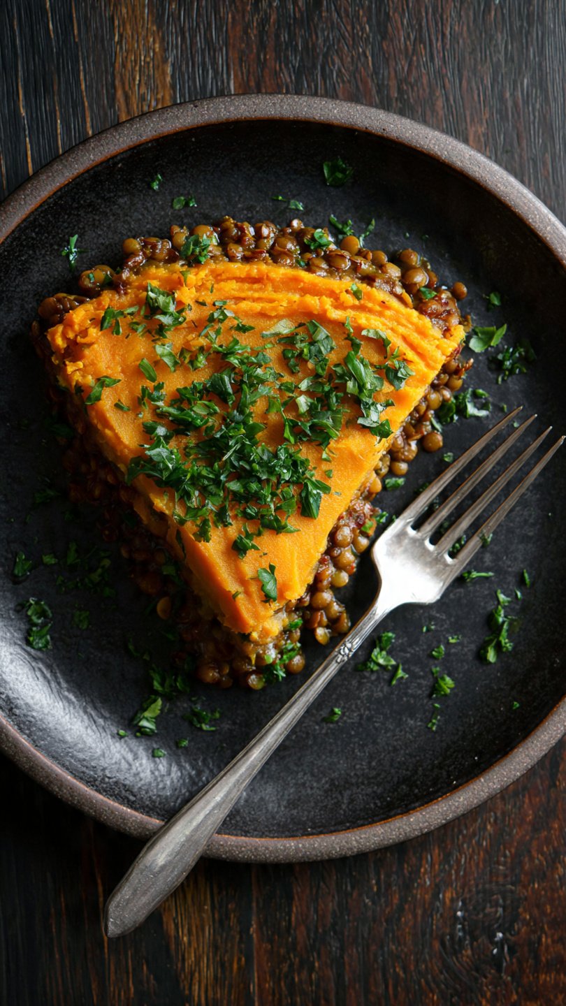 High-Protein Sweet Potato & Lentil Shepherd’s Pie for Longevity (22g Protein)