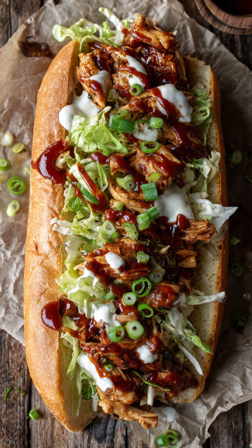 High-Protein Chicken Chopped Sandwich with Alabama BBQ Sauce for Longevity (42g Protein)