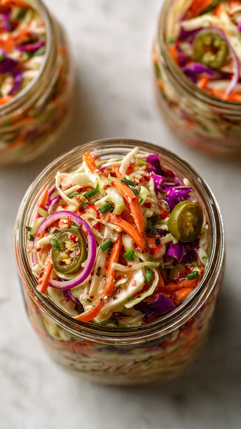 High-Protein Sweet & Spicy Pickle Slaw for Longevity (8g Protein)