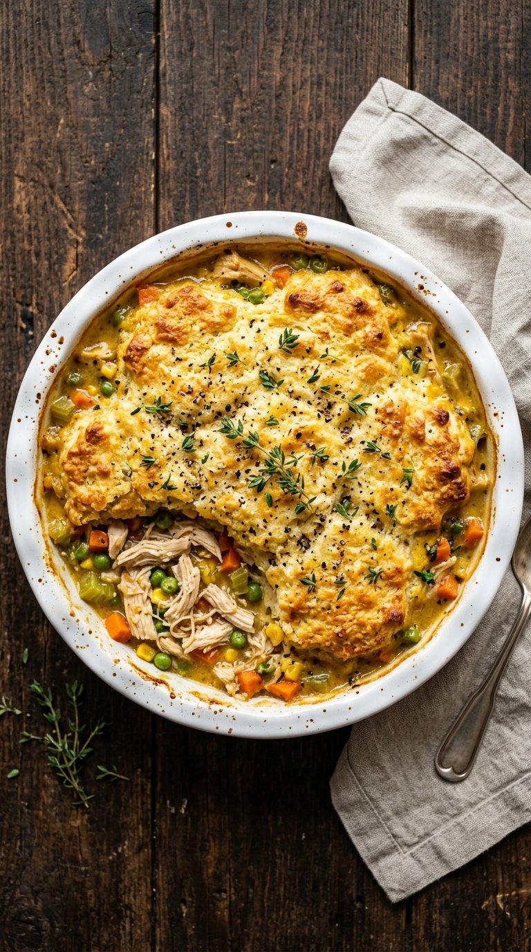High Protein Crustless Chicken Pot Pie for Longevity
