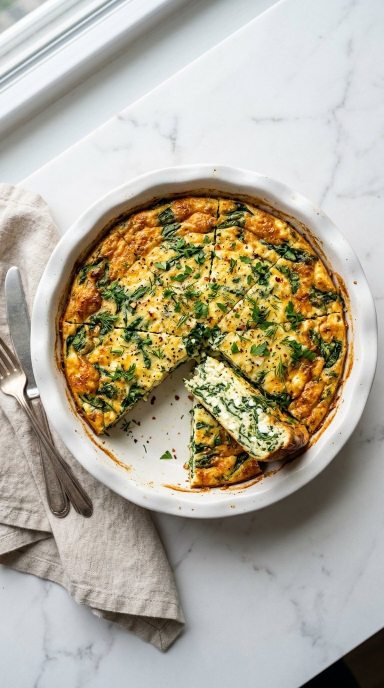 High-Protein Cottage Cheese and Spinach Crustless Quiche for Longevity and Metabolic Health