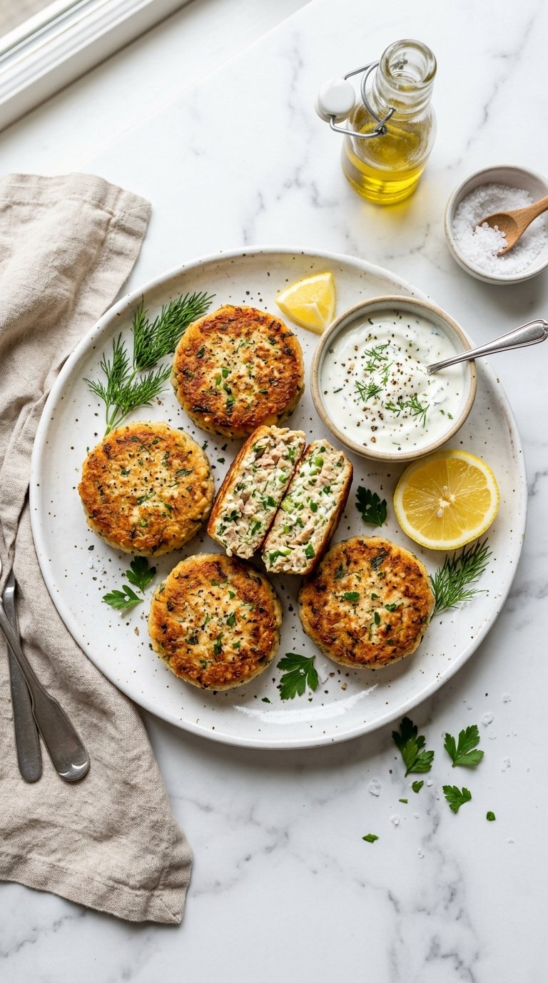 High-Protein Cottage Cheese Tuna Cakes for Longevity (28g Protein)