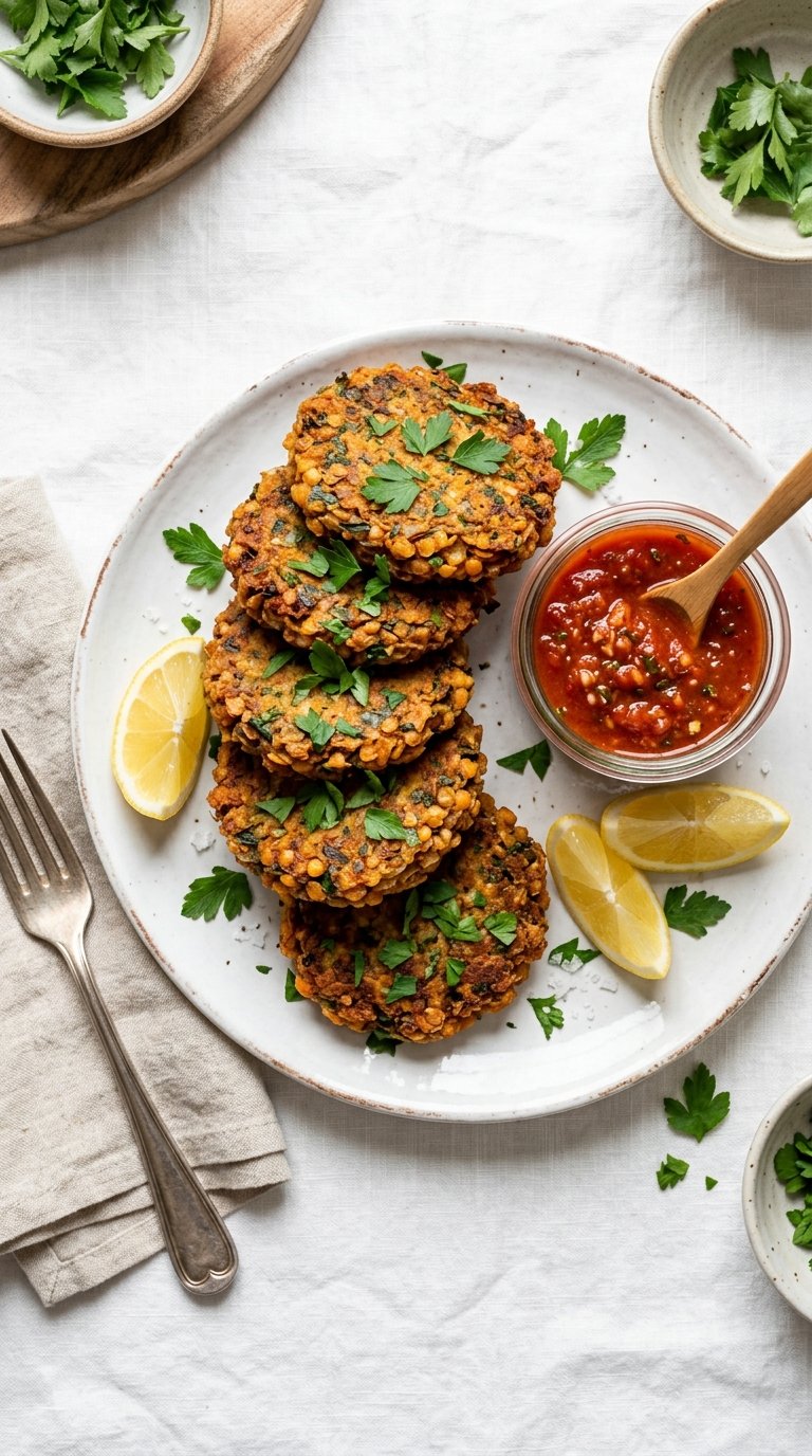 High-Protein Savory Lentil Patties for Longevity and Muscle Retention