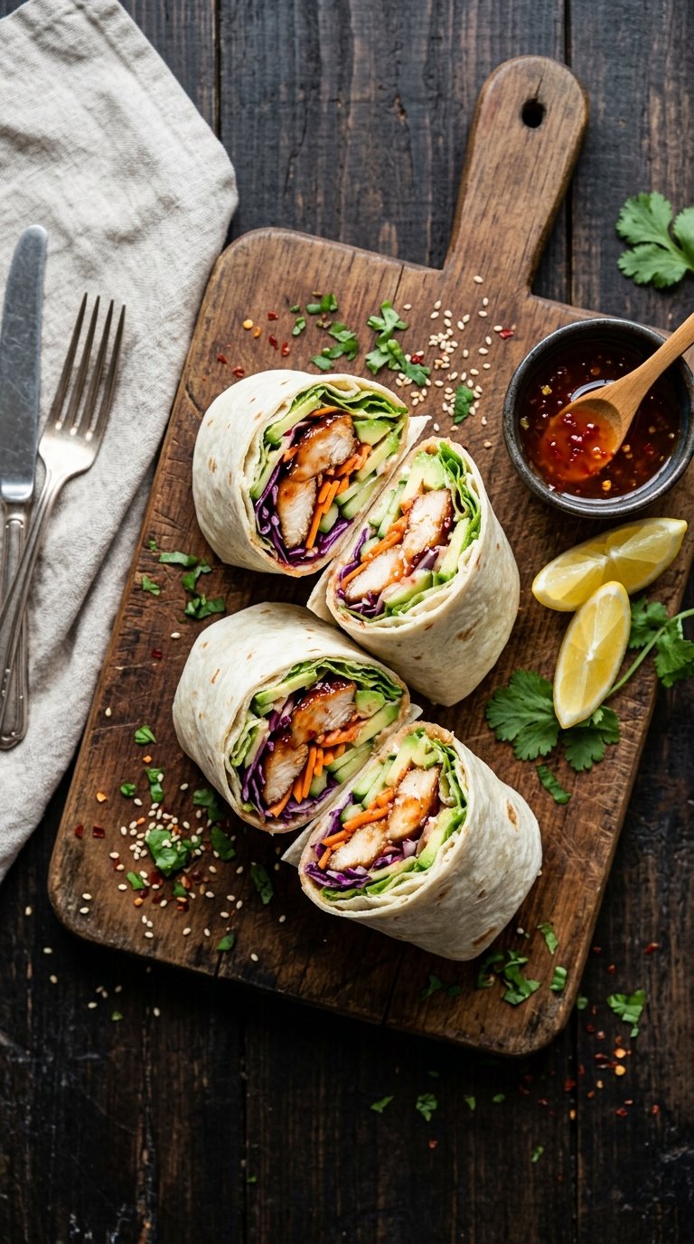 High-Protein Sweet Chili Chicken Wraps for Longevity (38g Protein)